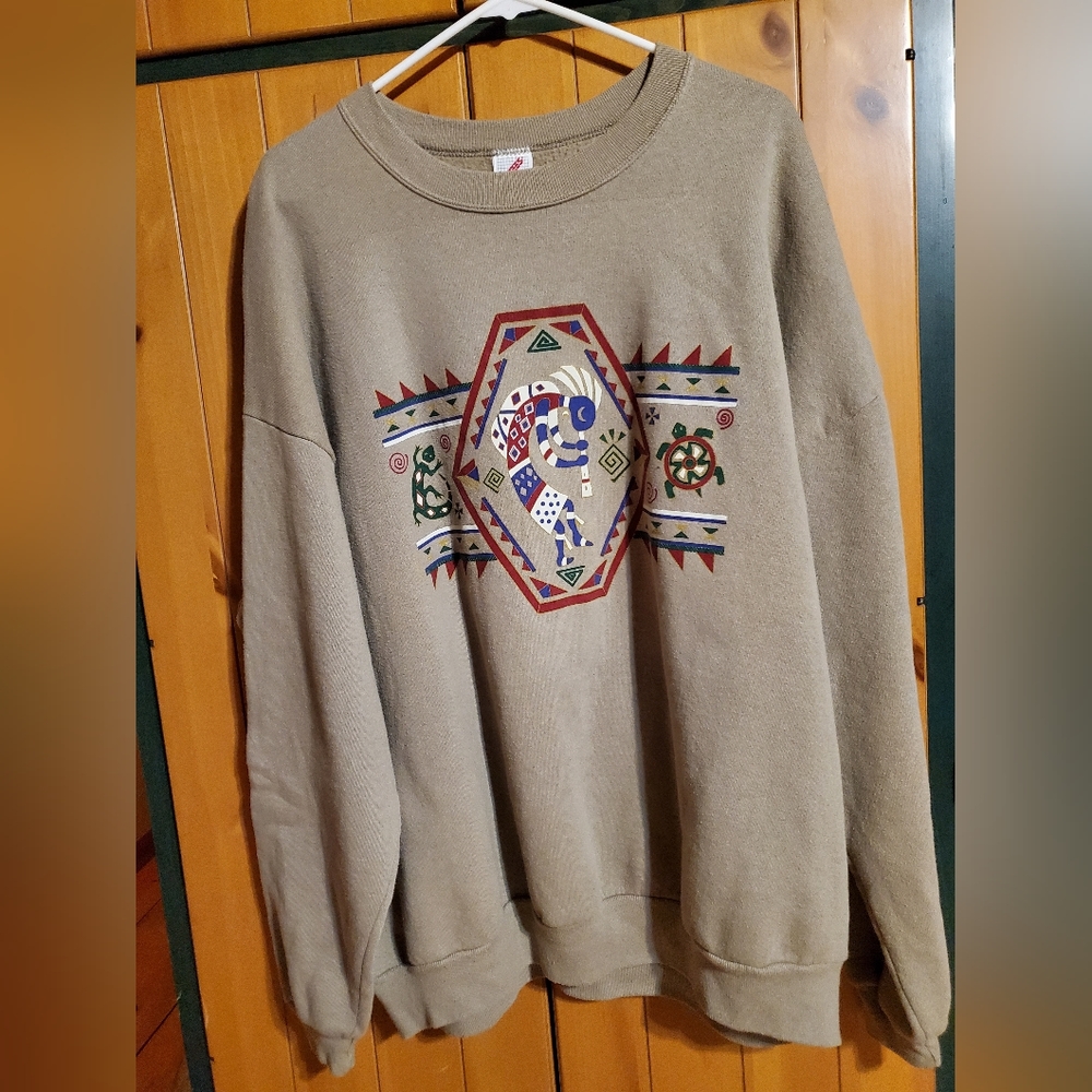 Vintage Jerzees Crewneck Tribal Print